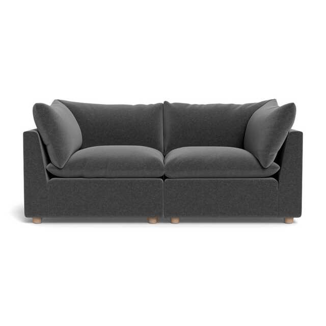 Heal's Astrid 3 Seater Sofa Melton Wool Granite Natural Beech Feet