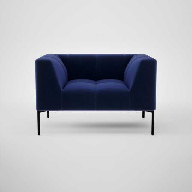 Heal's Quadro Armchair Nobilis Velvet Neptune Black Feet - image 1