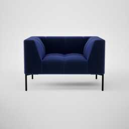 Heal's Quadro Armchair Nobilis Velvet Neptune Black Feet
