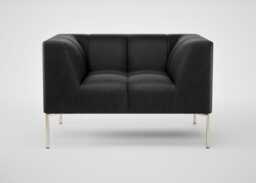 Heal's Quadro Armchair Nobilis Velvet Neptune Black Feet - thumbnail 2