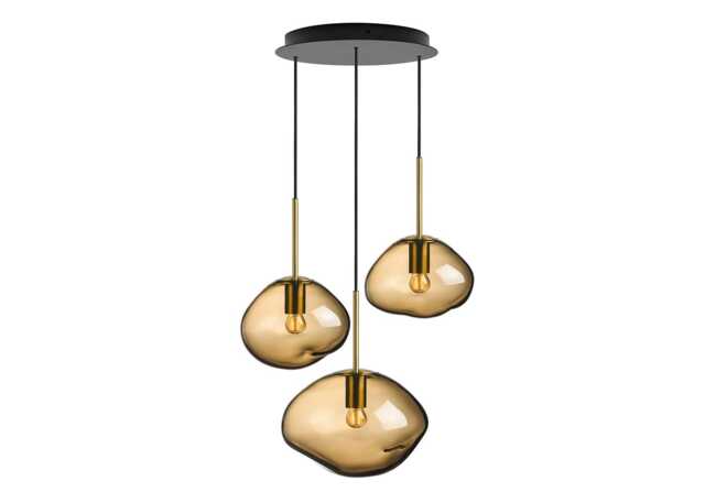 Hadeland Glassverk Crystal Stone Mocha Chandelier Light