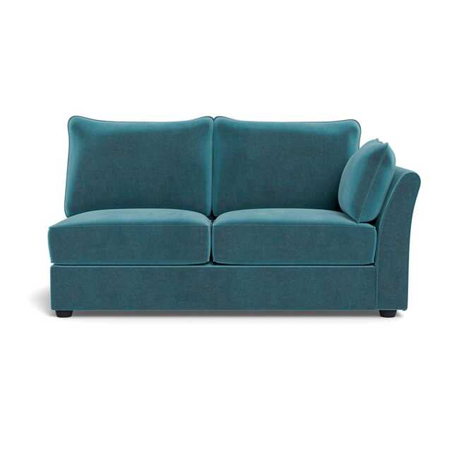 Heal's Tailor Medium Right Hand Facing Corner Unit Smart Luxe Velvet Airforce Black Feet