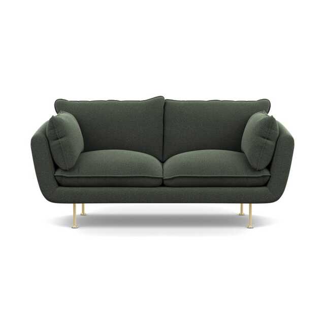 Heal's Allora 2 Seater Sofa Boucle Fern Brass Feet