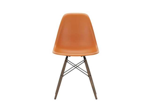 Vitra Eames DSW Side Chair New Height Rusty Orange Dark Maple Base - image 1