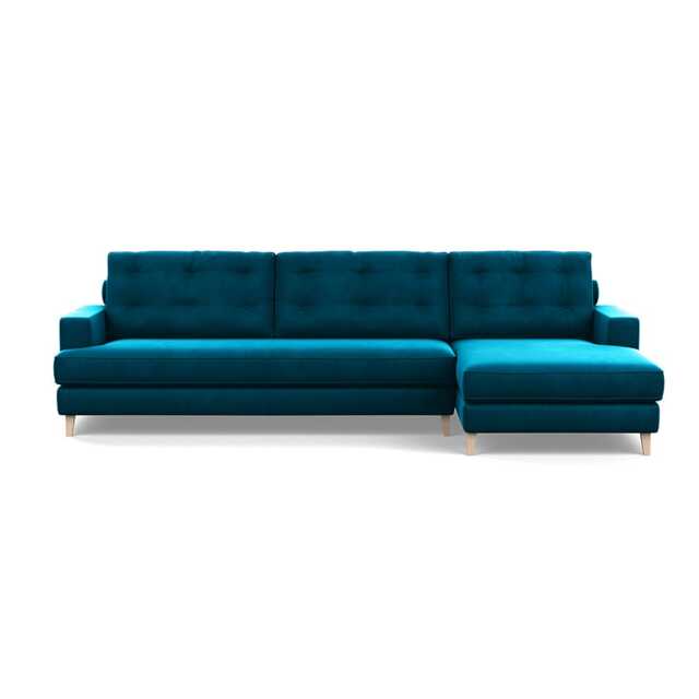 Heal's Mistral Right Hand Corner Sofa Velvet Teal Natural