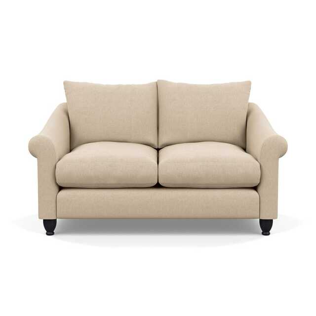 Heal's Devon 2 Seater Brushed Cotton Oat Black Stain Beech Feet - image 1