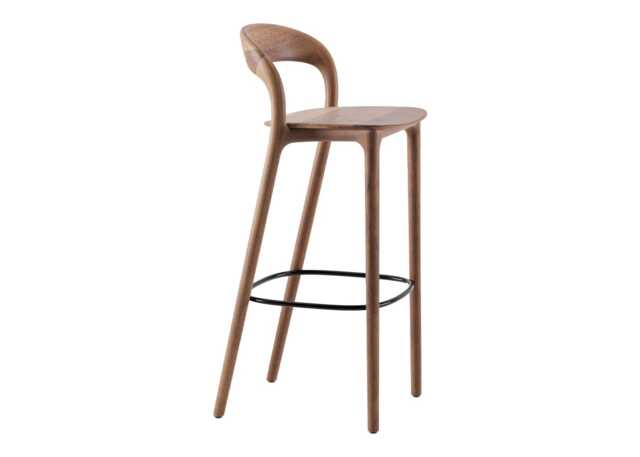 Artisan Neva Light Counter Stool in Walnut and Kvadrat Steelcut