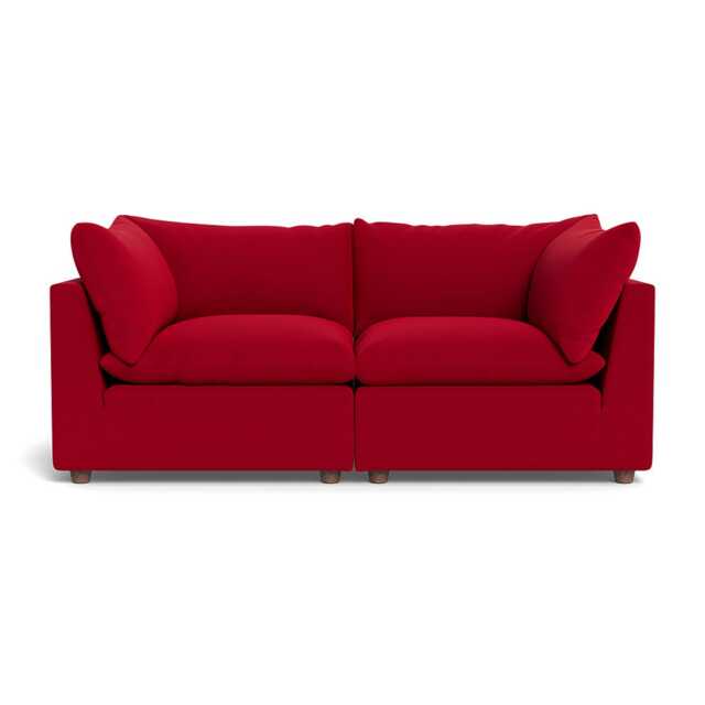 Heal's Astrid 3 Seater Sofa Melton Wool Red Oxide Walnut Stained Beech Feet