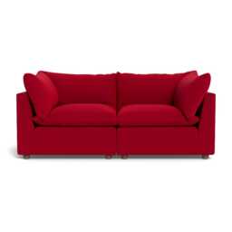 Heal's Astrid 3 Seater Sofa Melton Wool Red Oxide Walnut Stained Beech Feet