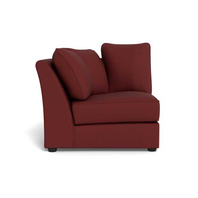 Heal's Tailor Curved Left Hand Facing Corner Unit Capelo Linen-Cotton Etruscan Red Black Feet