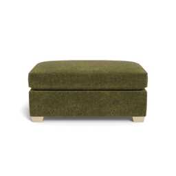 Heal's Torino Footstool Boucle Velvet Wilder Natural Feet