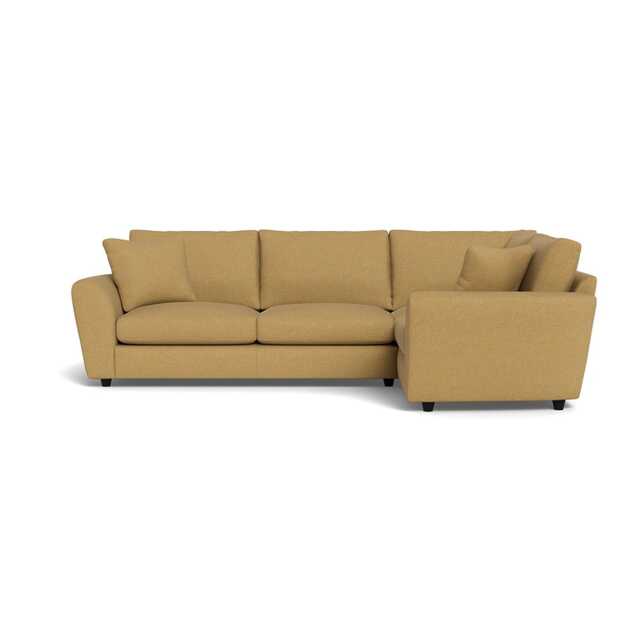 Heal's Snooze Right Hand Facing Corner Sofa Boucle Tweed Citrine Black Feet