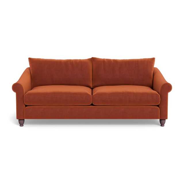 Heal's Devon 4 Str Cotton Velvet Russet Walnut Feet