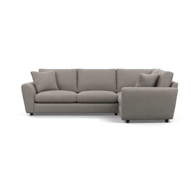 Heal's Snooze Right Hand Facing Corner Sofa Broad Weave Pebble Black Feet