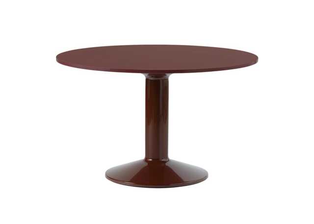 Muuto Midst Table Dark Red Lino Top Red Steel Base 120cm