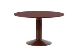 Muuto Midst Table Dark Red Lino Top Red Steel Base 120cm