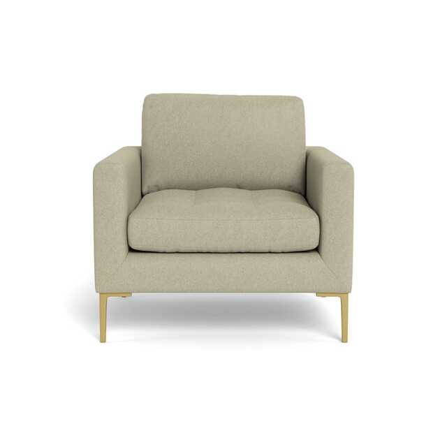 Heal's Eton Armchair Cotton Grain Brass Feet