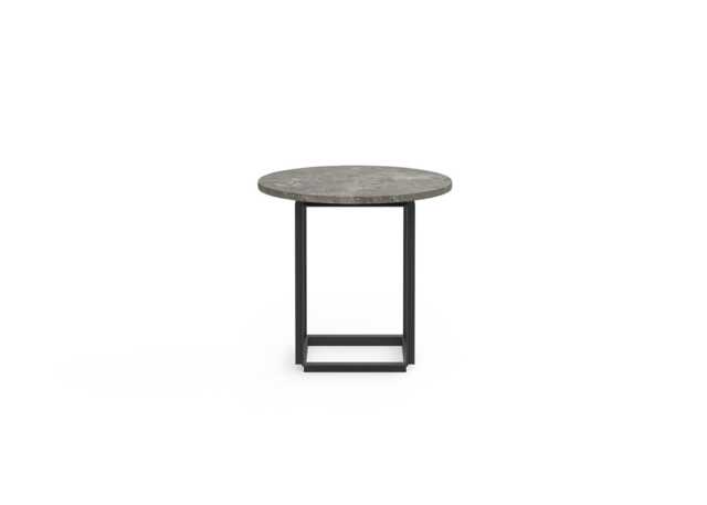 New Works Florence Side Table 50cm Gris Du Marais Black Frame