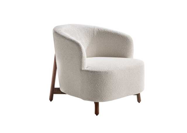 Porada Copine Wood Lounge Chair Walnut Base Bouclage 01 - image 1