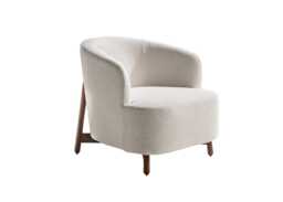 Porada Copine Wood Lounge Chair Walnut Base Bouclage 01 - thumbnail 1