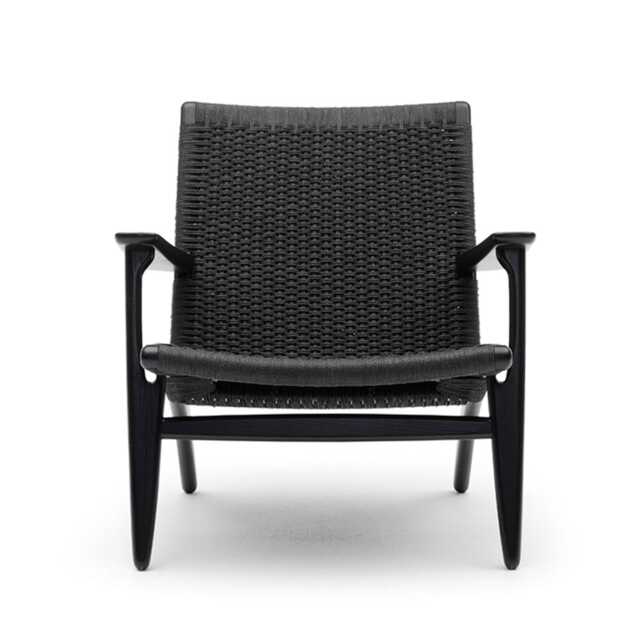 Carl Hansen & Son CH25 armchair Oak painted black / Black cord