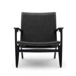 Carl Hansen & Son CH25 armchair Oak painted black / Black cord