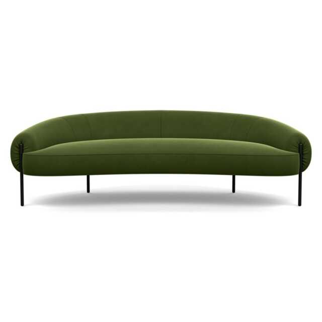 Heal's Isola 3 Seater Sofa Nobilis Velvet Leaf Black Feet
