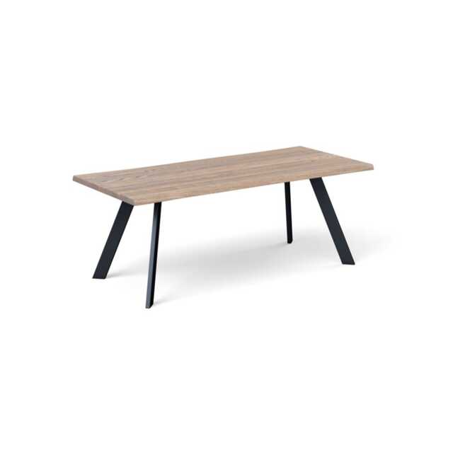 Heal's Madrid Table 220x90cm Grey Oak Natural Edge Filled