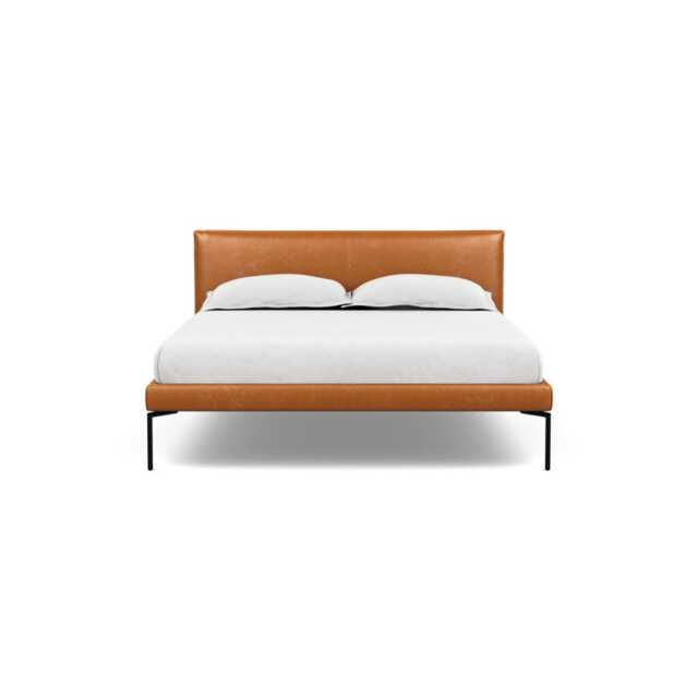Heal's Matera Bedstead Double Leather Stonewash Toffee 277