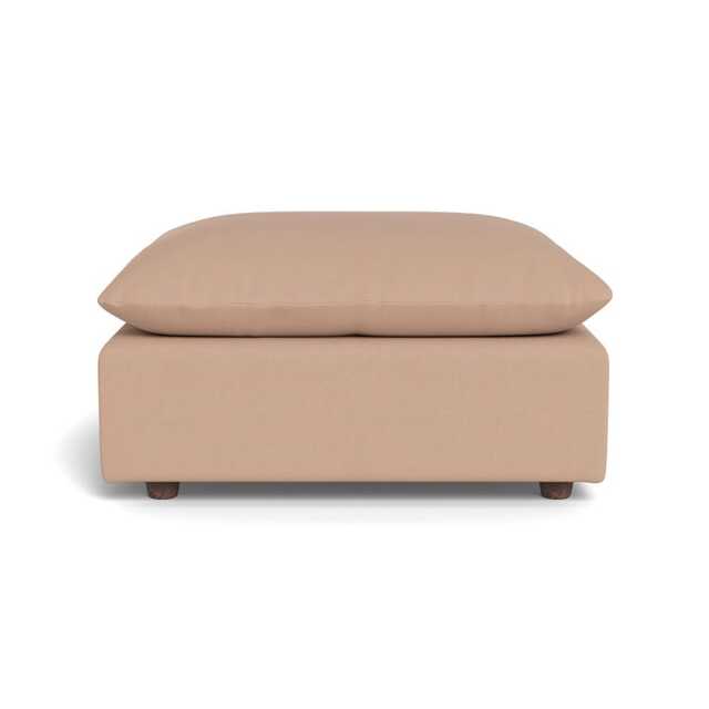 Heal's Astrid Ottoman Capelo Linen-Cotton Rosedale Walnut Stained Beech Feet