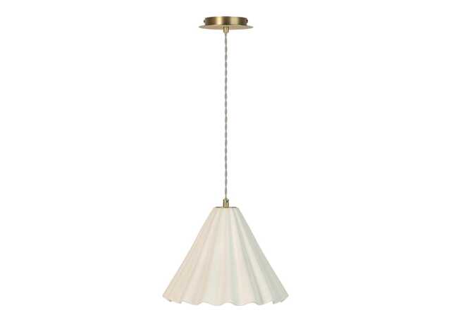 Heal's Monroe Porcelain Pendant Light Large White & Brushed Gold