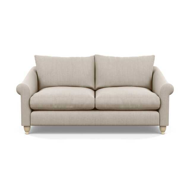 Heal's Devon 3 Seater Sofa Broad Weave Putty Natural Feet