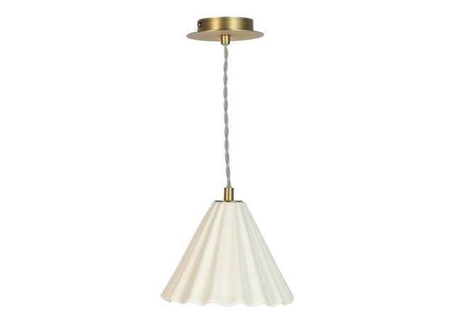 Heal's Monroe Porcelain Pendant Light Small White & Brushed Gold