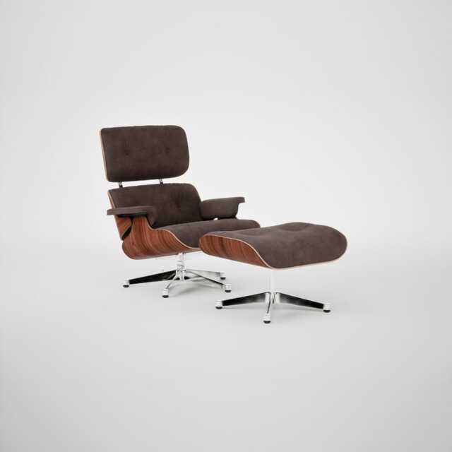 Vitra Eames Lounge Chair & Ottoman Santos Palisander Contemporary L60 68 Chocolate Polished Base 04