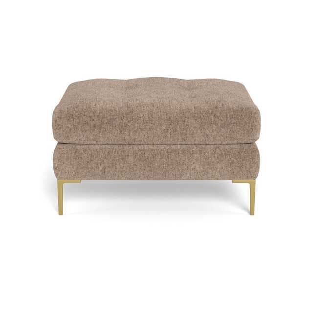 Heal's Eton Footstool Velvet Boucle Rocky Brass Feet