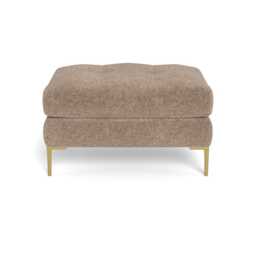 Heal's Eton Footstool Velvet Boucle Rocky Brass Feet