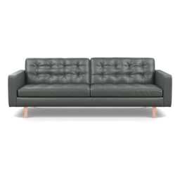 Heal's Hepburn 4 Seater Daino Leather Steel Natural Feet