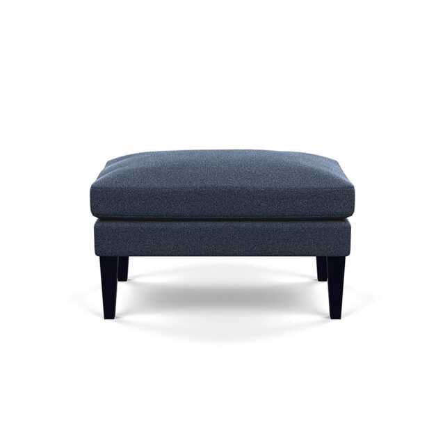 Heal's Wallis Ottoman Boucle Indigo Black Painted Oak Feet