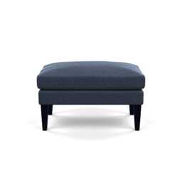 Heal's Wallis Ottoman Boucle Indigo Black Painted Oak Feet