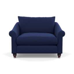 Heal's Devon Loveseat Melton Wool New Navy Walnut Stained Feet - thumbnail 1