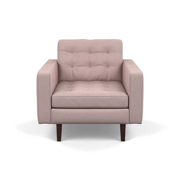 Heal's Hepburn Armchair Siena Cotton Dusky Pink Black