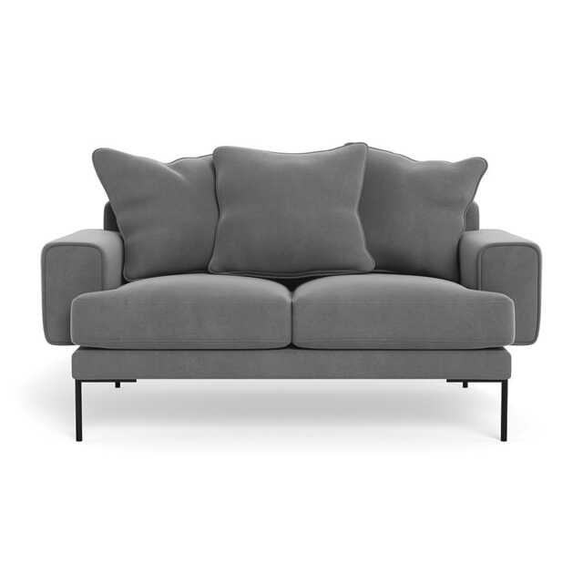 Heal's Torrington 2 Seater Sofa Smart Velvet Mercury Black Feet