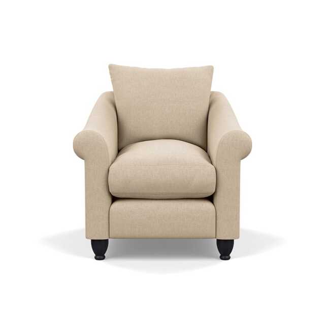 Heal's Devon Armchair Brushed Cotton Oat Black Feet