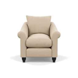 Heal's Devon Armchair Brushed Cotton Oat Black Feet