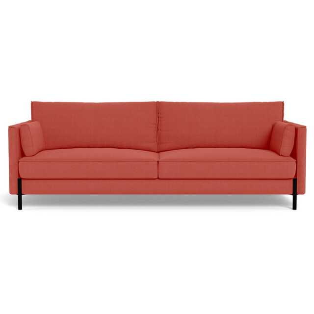 Heal's Tortona 4 Seater Sofa Linen Mix Grenadine Black Feet