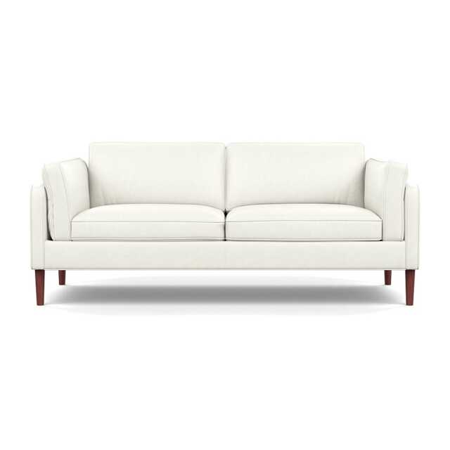 Heal's Sonno 3 Seater Sofa Linea Leather White 634 Walnut Feet
