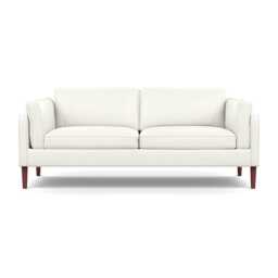 Heal's Sonno 3 Seater Sofa Linea Leather White 634 Walnut Feet