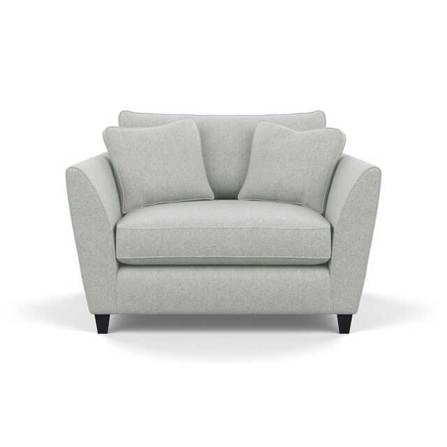 Heal's Torino Loveseat Melton Wool Limestone Black Feet