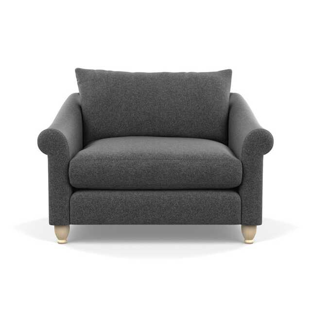 Heal's Devon Loveseat Melton Wool Granite Natural Feet - image 1