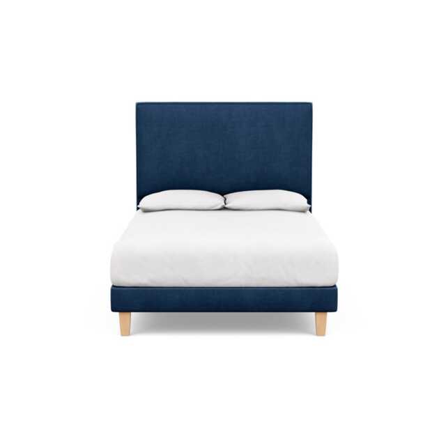 Heal's Shallow Divan Double Capelo Linen-Cotton Inkspot Light Solid Wood Feet - image 1
